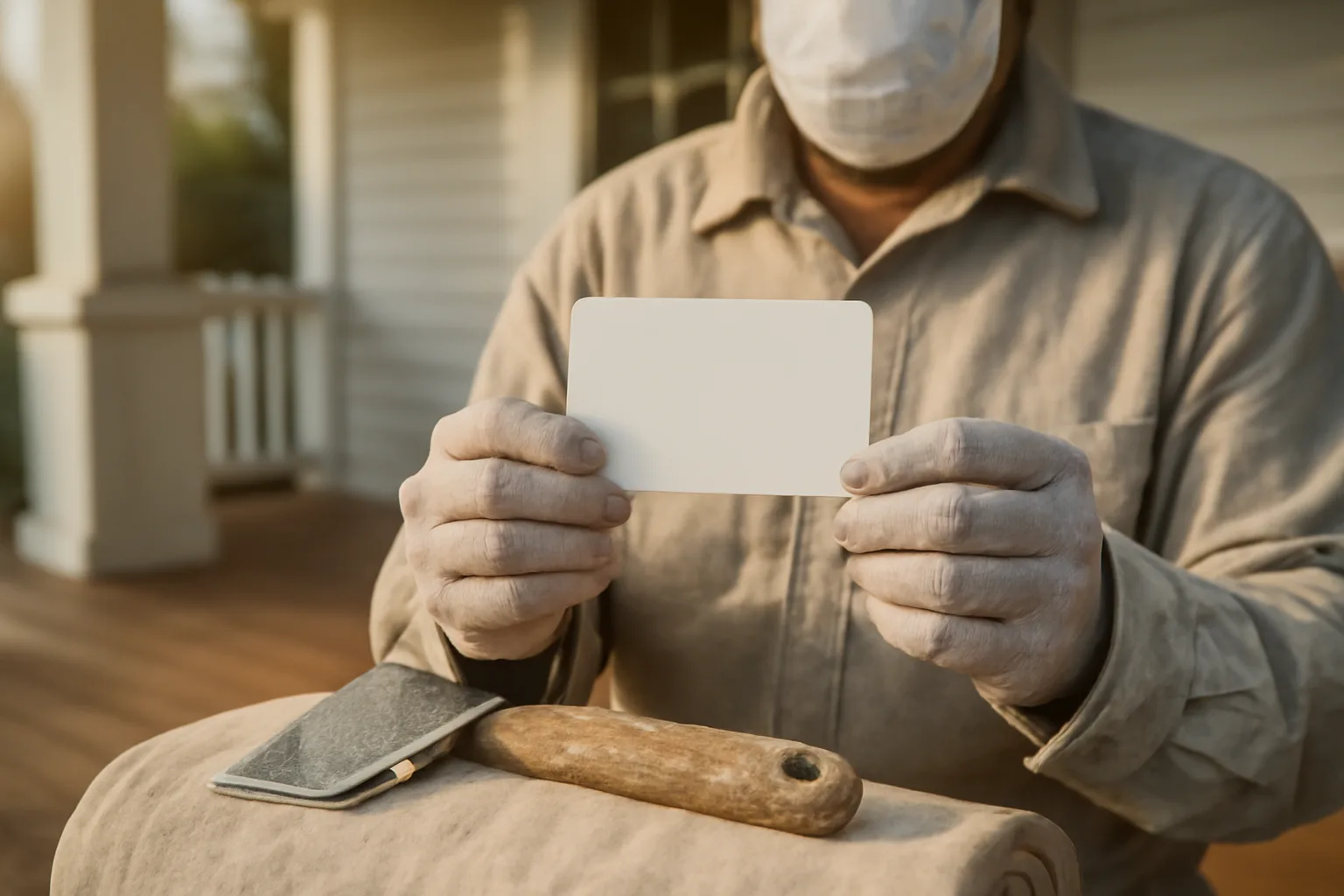 EPA RRP certified renovator holding documentation on a California job site