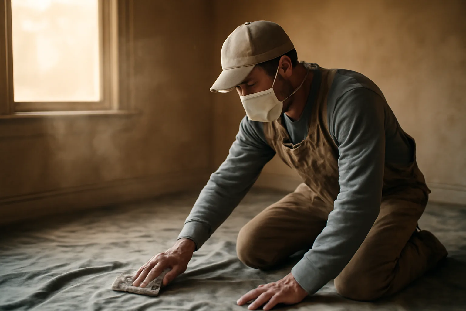 Contractor doing lead-safe cleanup on a renovation in an Arizona home